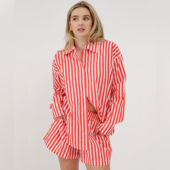 Brunette The Label Tops - FUSCIA (Not red) Size M/L Brunette the Label poplin SET!